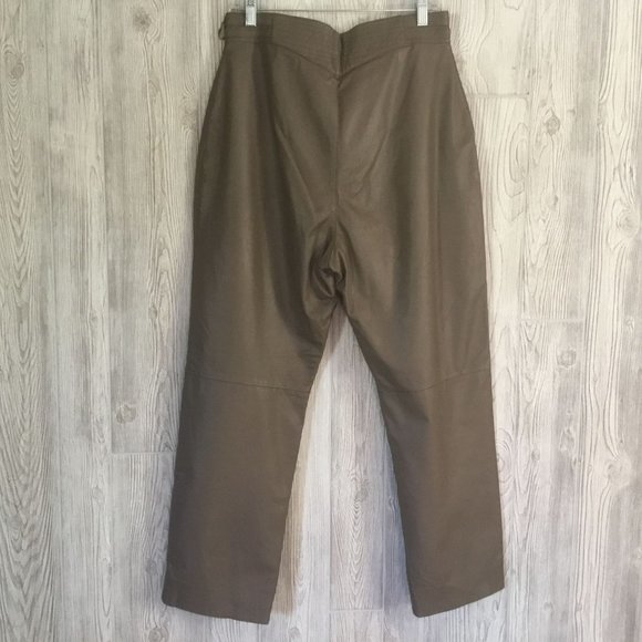 Arlando Vintage 80's Brown Leather High Waist Lined Pants - Picture 7 of 12